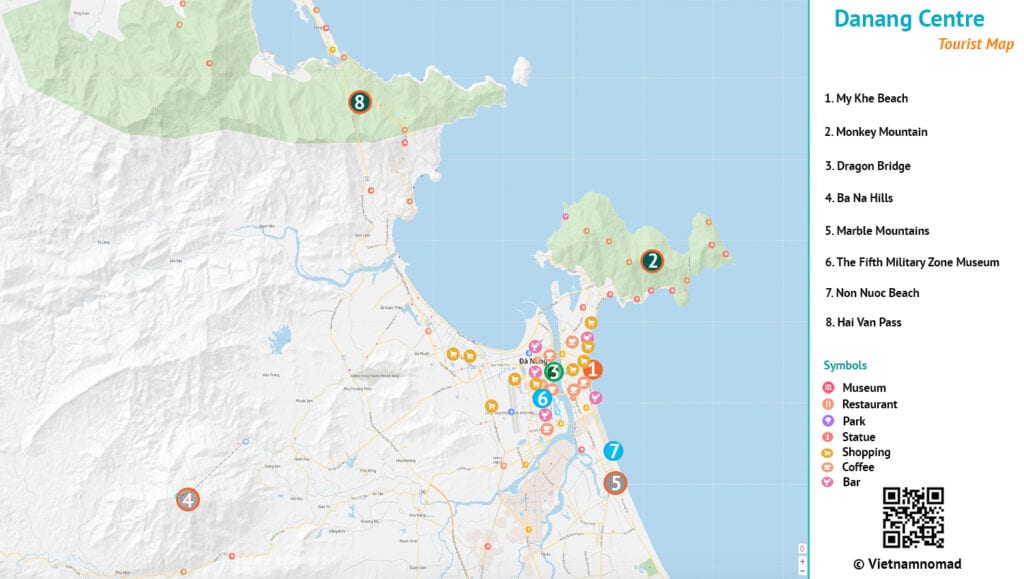 da nang tourist map