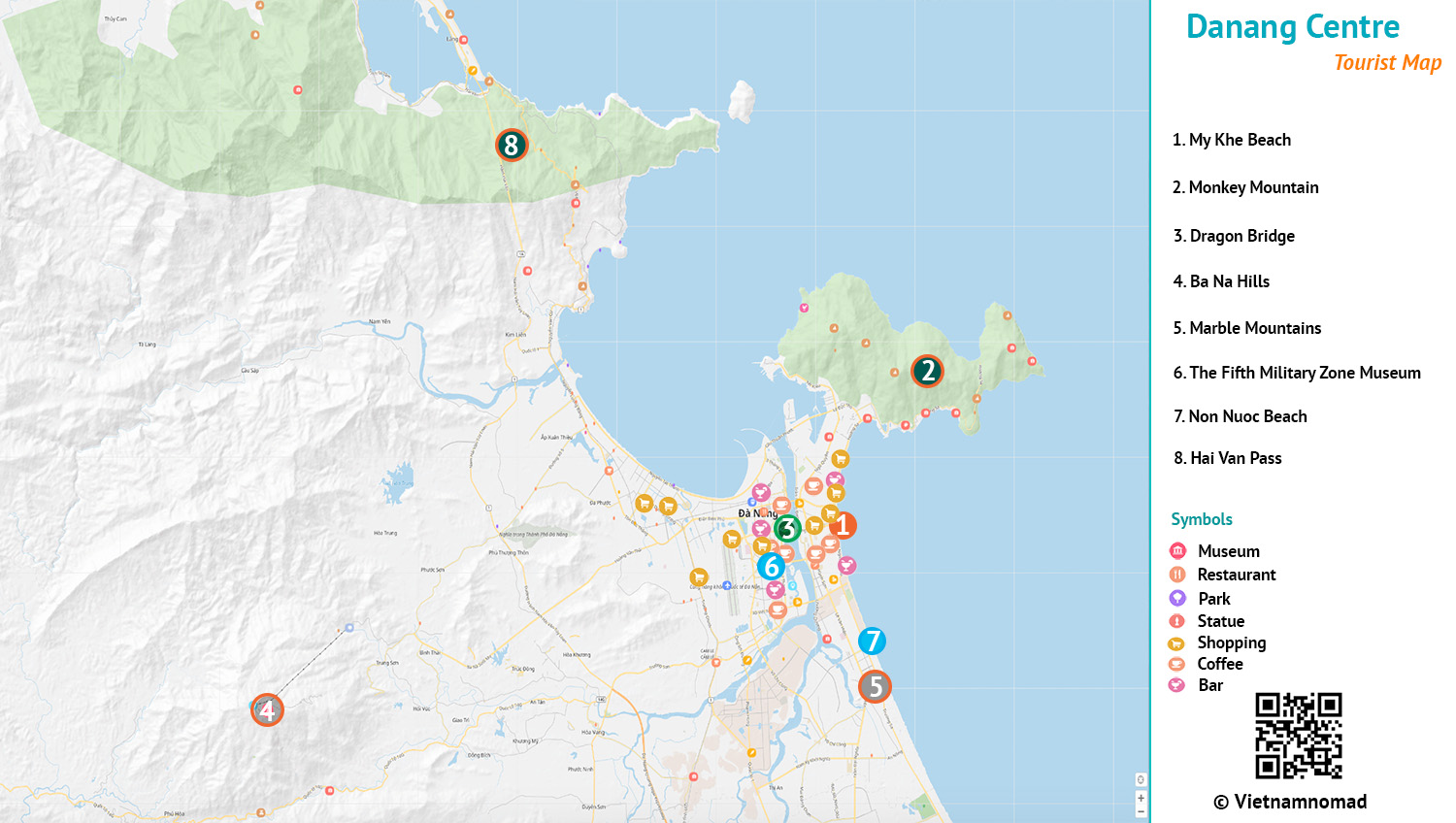 Da Nang attractions map