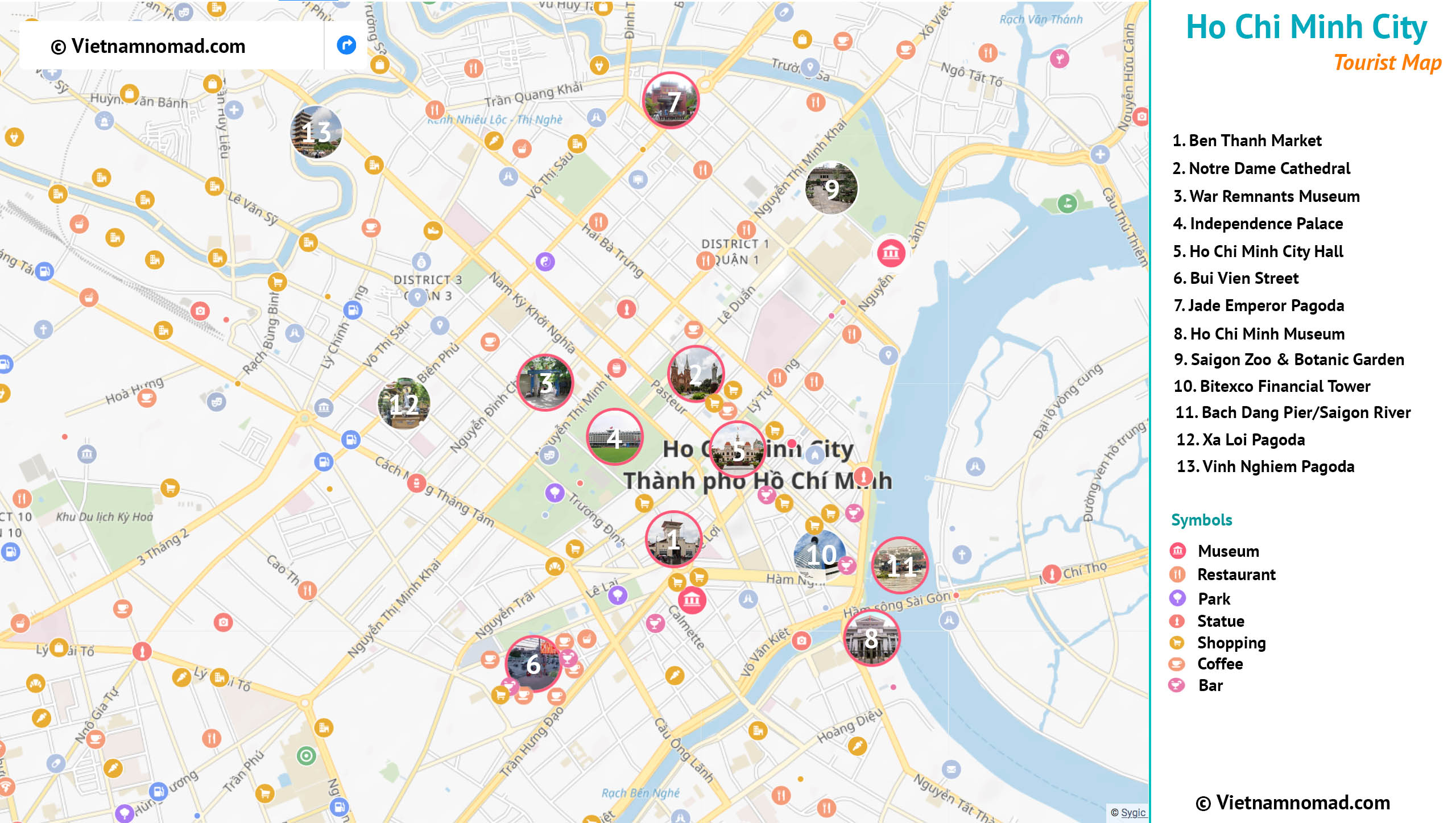 Ho Chi Minh City Tourist Map