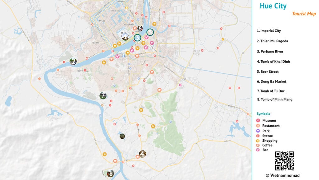 hue tourist map