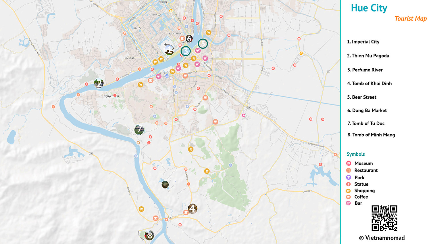 hue tourist map