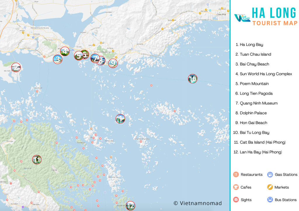 Ha Long Map | Tourist Map of Ha Long City | Vietnamnomad