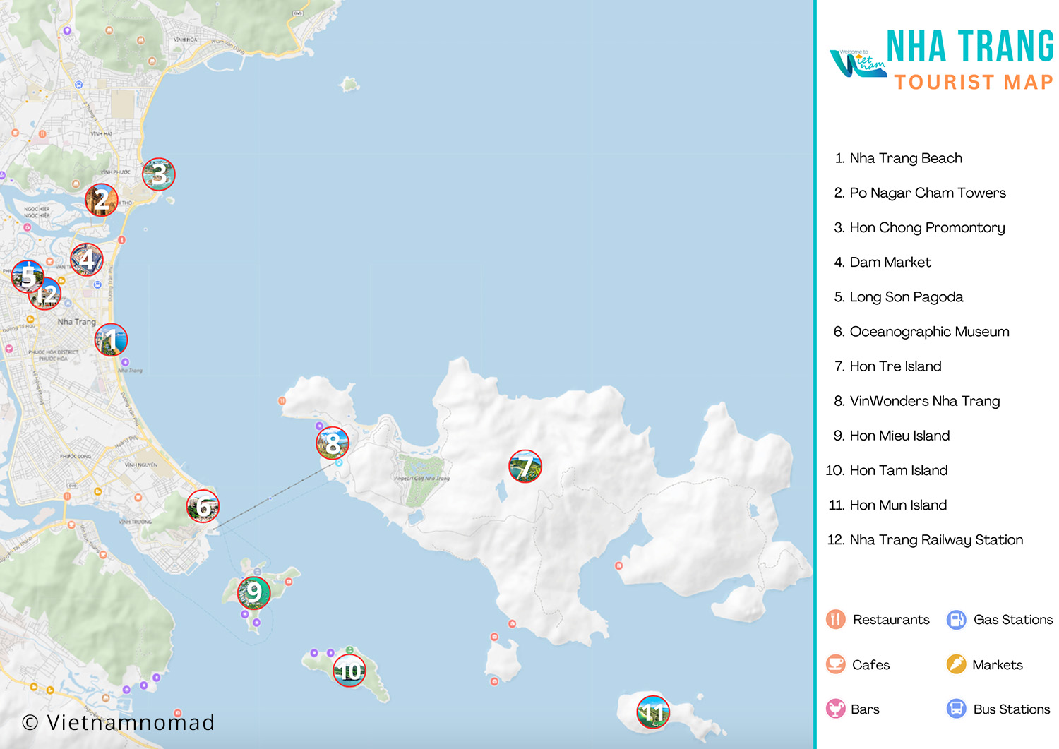 Nha Trang Map | Tourist Map of Nha Trang | Vietnamnomad