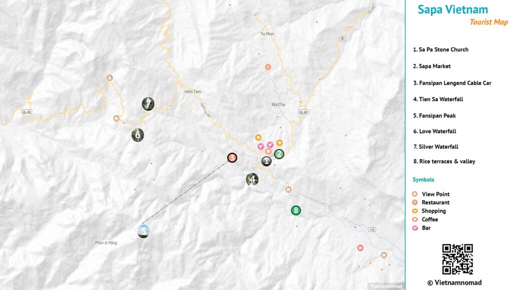 Sapa Vietnam map - Map of Sapa - Vietnamnomad