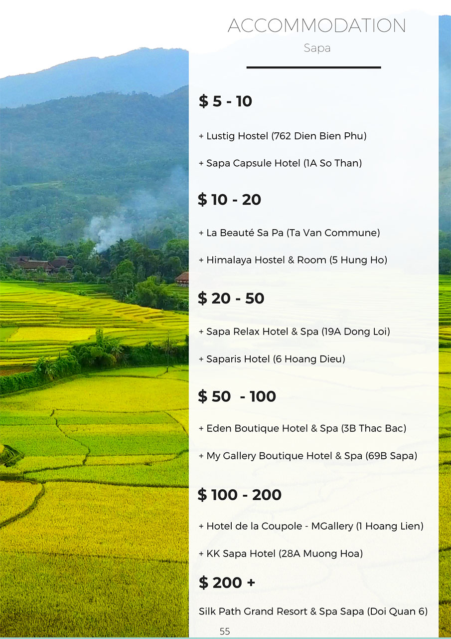 Recommend places to stay in Sapa | Vietnam travel guide book