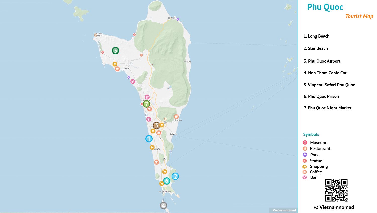 Phu Quoc Map | Detailed Travel Map of Phu Quoc | Vietnamnomad