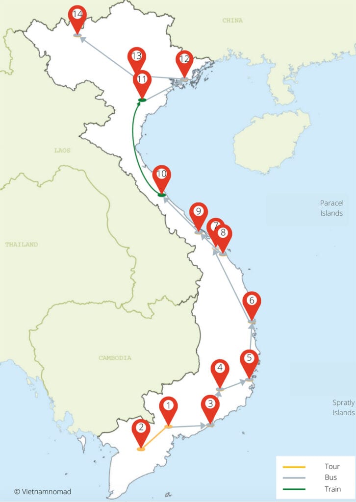 Vietnam itinerary for 3 weeks