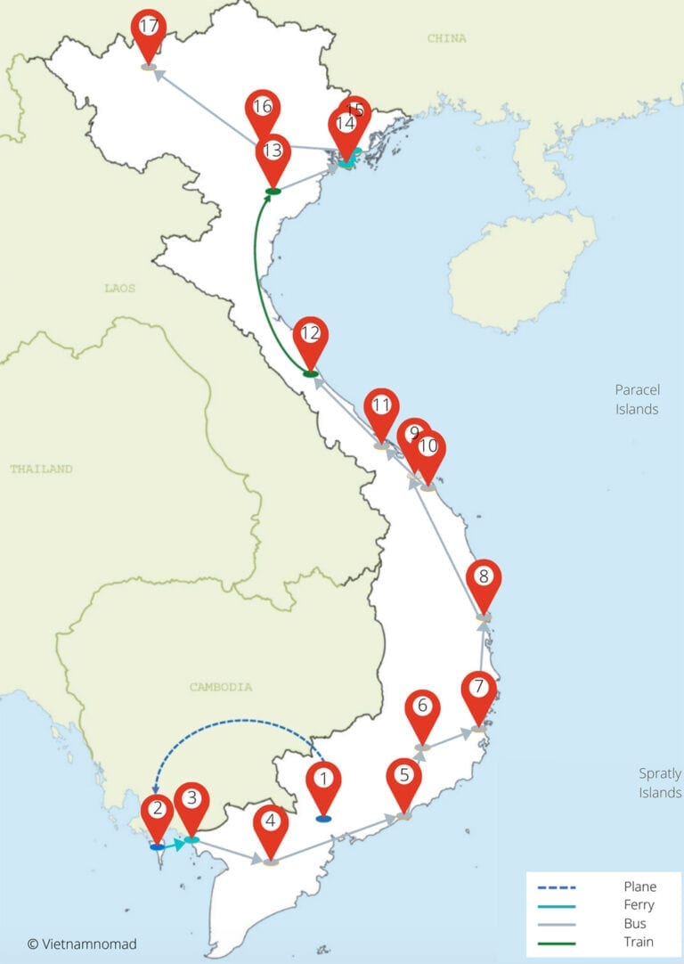 Vietnam itinerary for 1 month