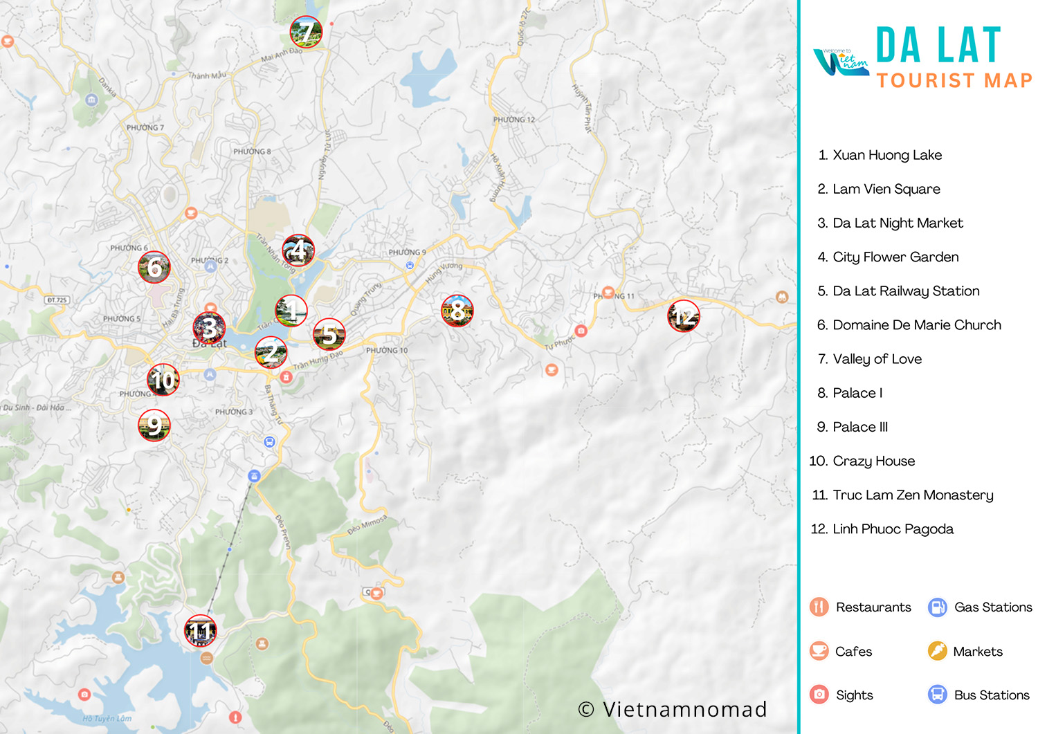 Dalat Tourist Map