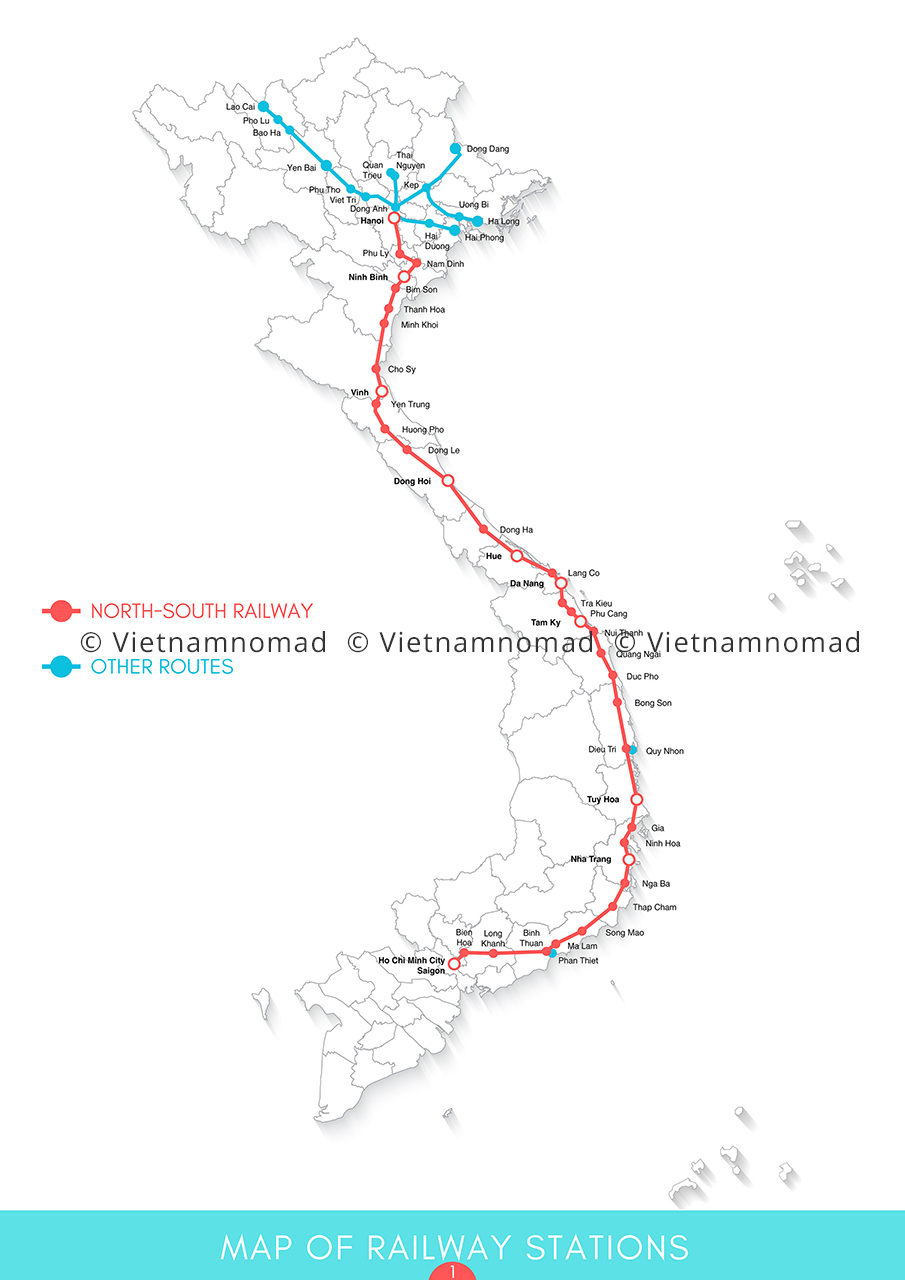 Map of Vietnam Train Stations - Vietnam Travel Maps eBook