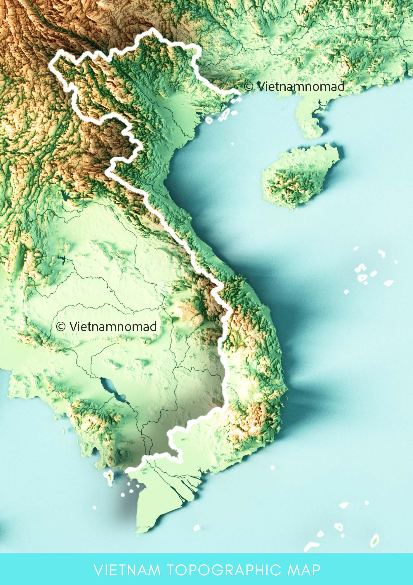 Vietnam topographic map