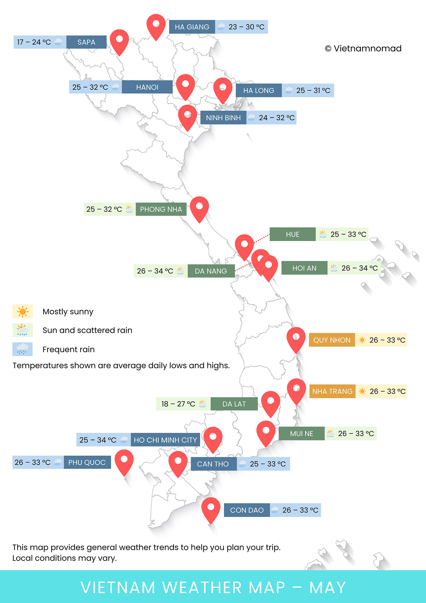Vietnam Weather Map in May