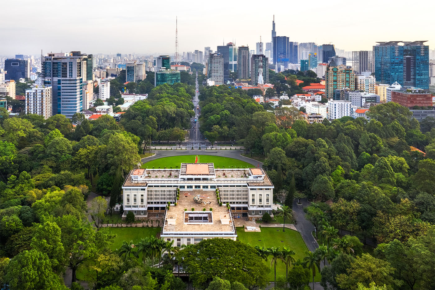 Central Ho Chi Minh City viewed from the Independence Palace.